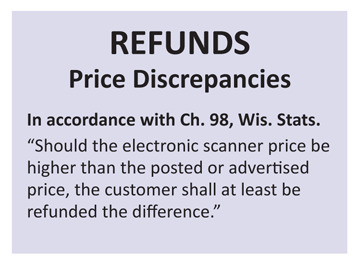 Price Discrepancy in accordance with Ch. 98