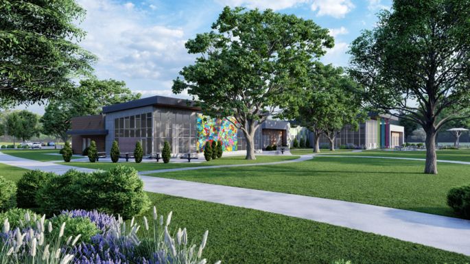 2023 rendering of the Imagination Center at Reindahl Park