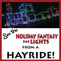 See the Holiday Fantasy in Lights from a Hayride