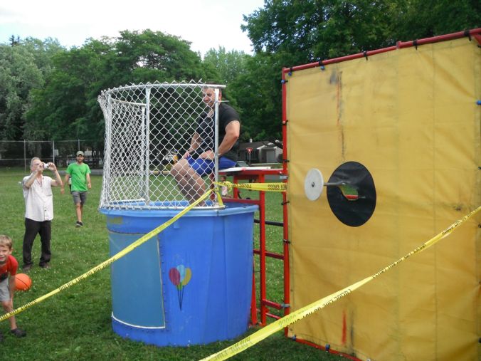 Officer in dunk tank