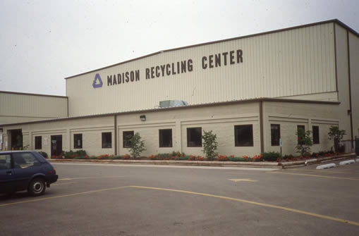 Exterior of Madison Recycling Center circa 1989.