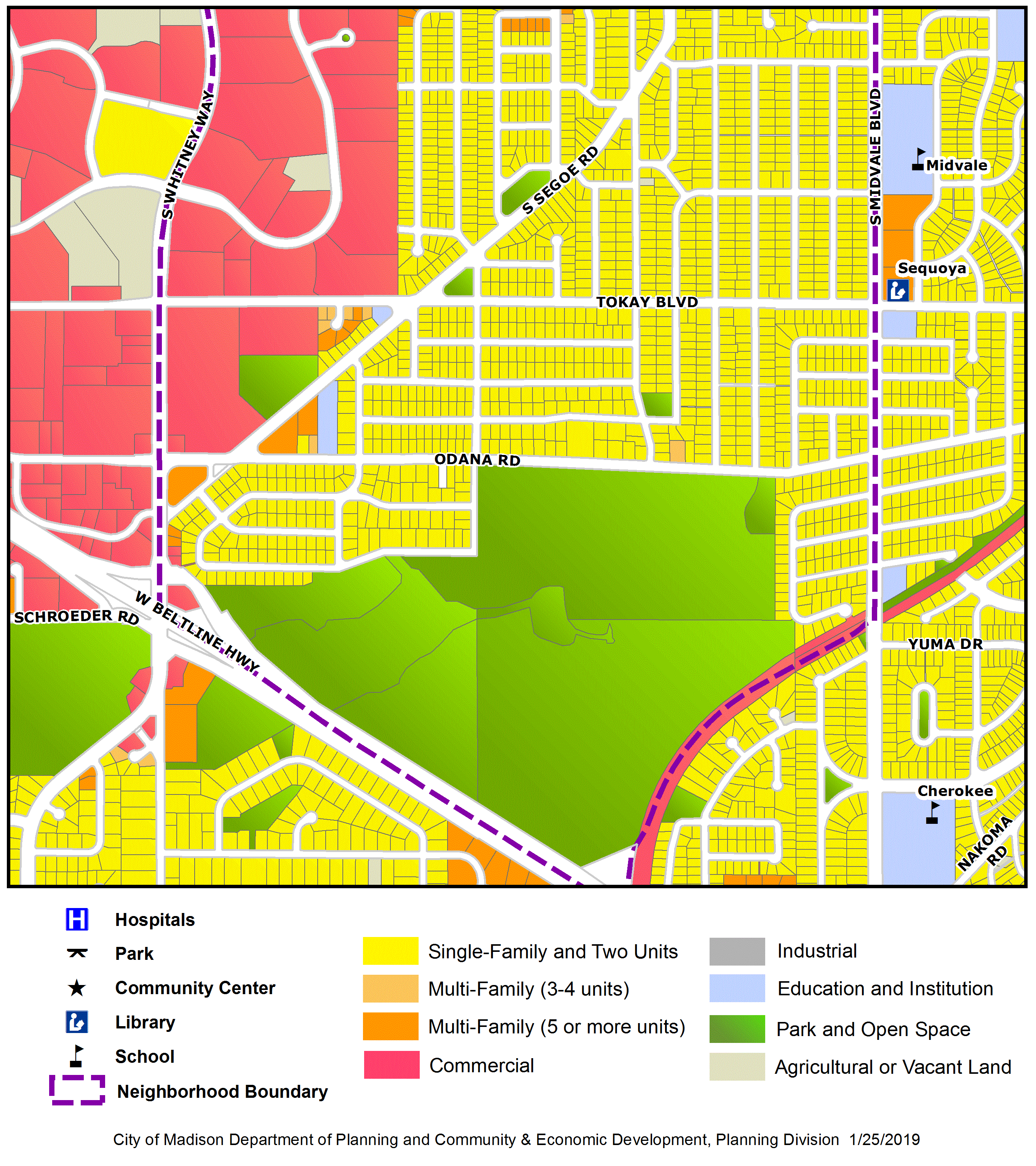 City of Madison's Midvale Heights Neighborhood map