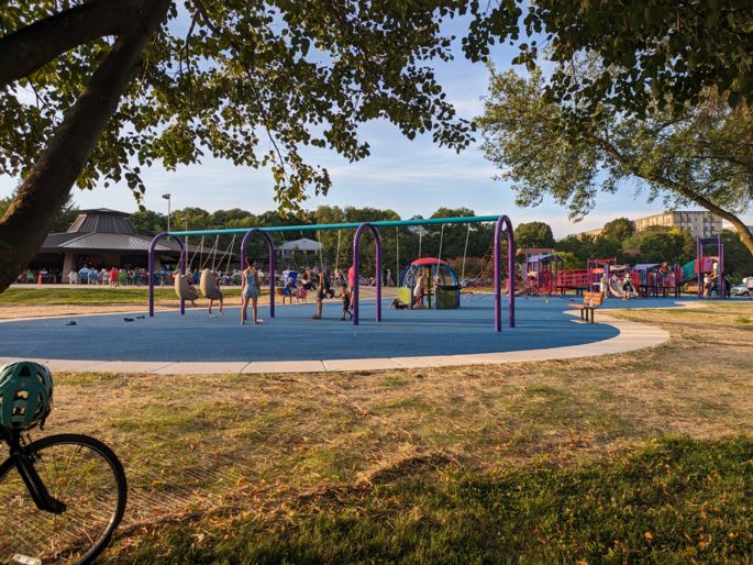 people enjoying the inclusive playground 