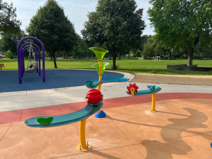 accessible sprayground and playground at rennebohm park