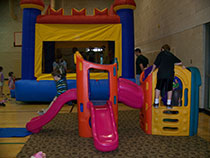 Kids playing on equipment