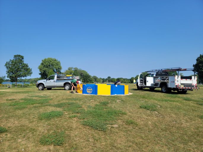 gaga ball set up