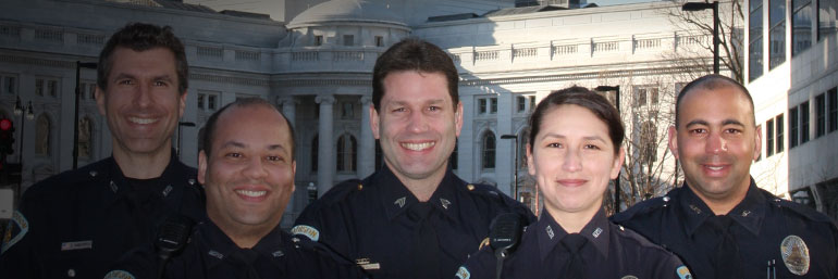 Officers in front of the Capitol