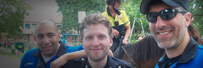 Officers smiling