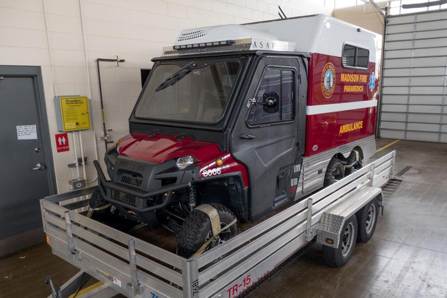 ATV3 - This ATV/mini-ambulance helps us gain access to patients at special events and other areas with high-density crowds.