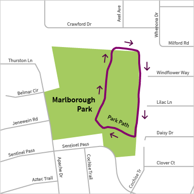 This circular route is the bike path  in  Marlborough Park.