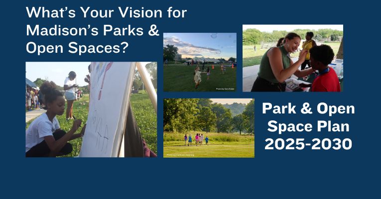 multiple images of adults and children outdoors in parks