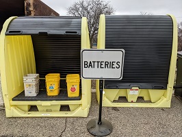 Battery recycling station at the Olin Avenue drop-off