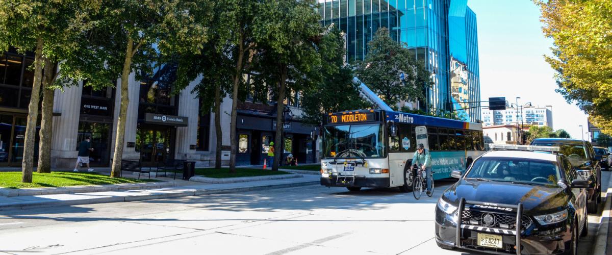 Route 70 bus on capitol square