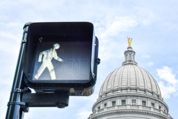 Pedestrian walk signal.