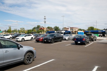 Junction Road Park & Ride with vehicle park in parking lot.
