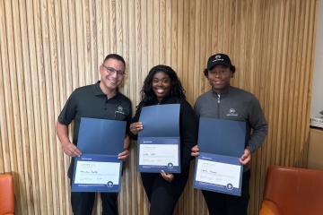 New bus drivers, Francisco, Latisha, and Charlie. 