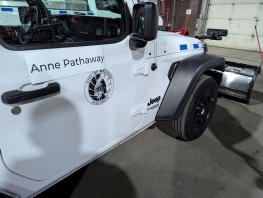 Parks Division Jeep 1722 with Anne Pathaway name badge attached