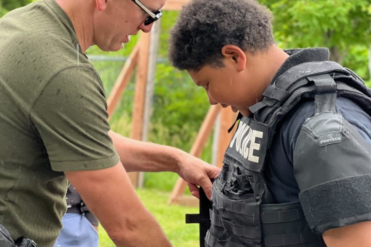 Students participate in the Black Youth Academy, a summer camp hosted by the Madison Police Department