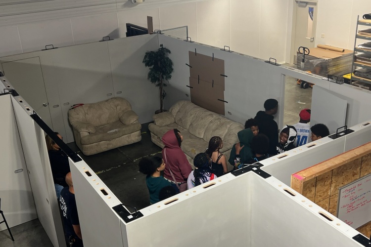 Middle school students participate in the Black Youth Academy, a summer camp program hosted by the Madison Police Department.