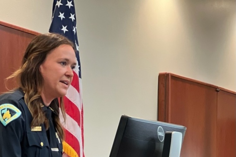 Captain Stephanie Drescher welcomes the 71st Academy to the Madison Police Department.