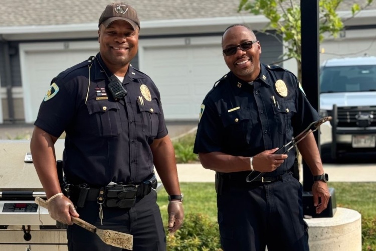 Midtown commanders grill out during National Night Out celebration.