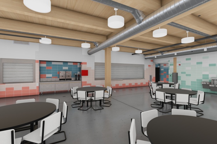Rendering of proposed dining hall of the men's shelter