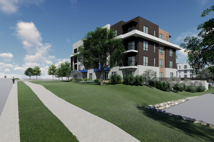 Rendering showing proposed development on Dryden Drive
