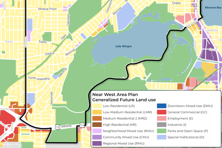 Excerpt of Near West Area generalized future land use map.