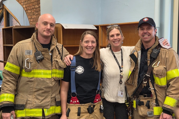 Local community hero with members of Engine 4