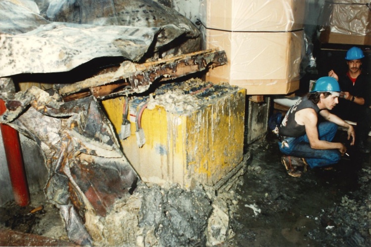 Workers inside the Battery Charging Room