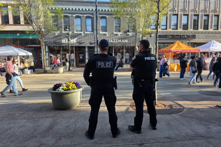 Officers on foot patrol in the Central District