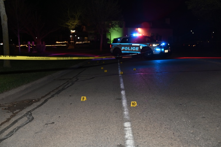 Crime scene photo at night