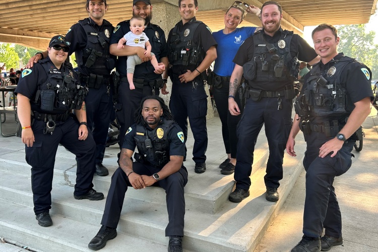 Group photo of officers at Penn Park