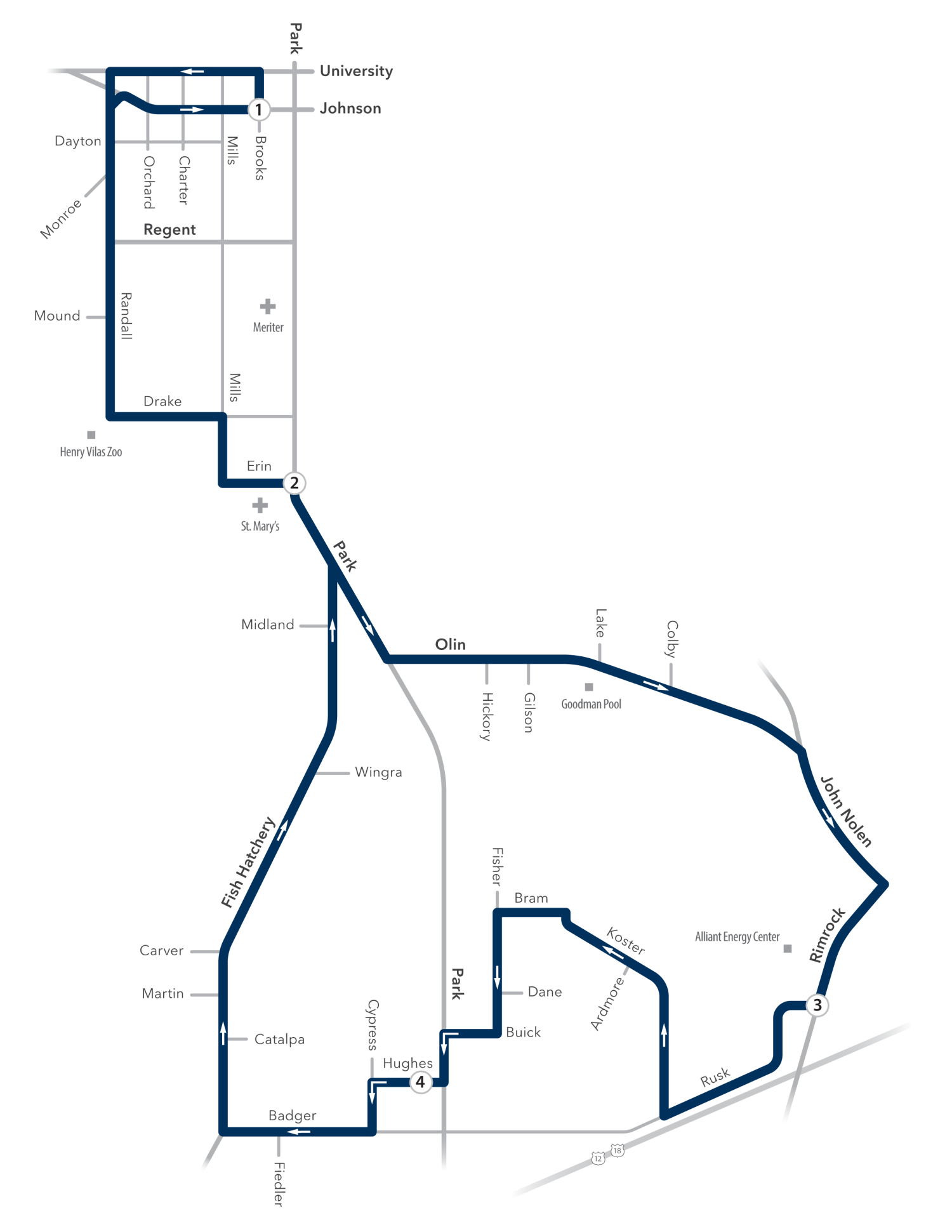 Route O map