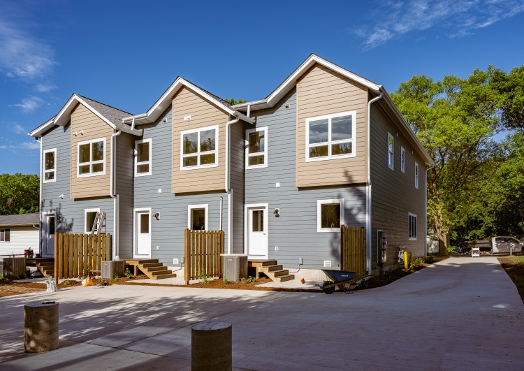 Rear view of new townhomes built on Theresa Terrace on Madison's west side