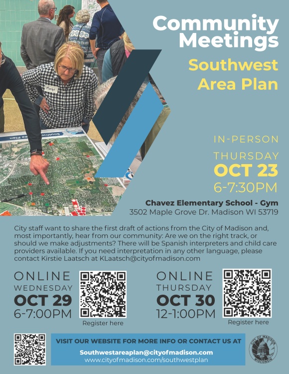 Southwest Area Plan public meeting promotional flyer