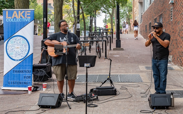 Lake Collective performing on Frances Street in downtown Madison