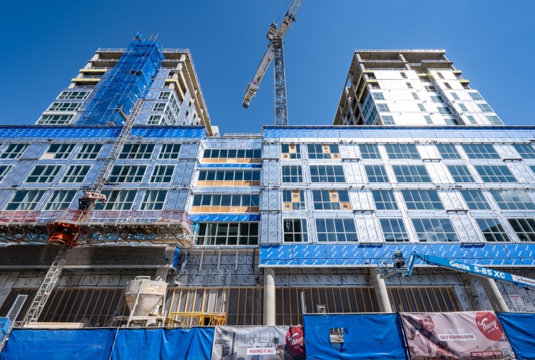 Construction progress at the State Street Campus Garage redevelopment site