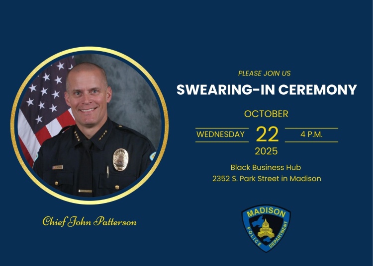 Chief John Patterson's Invitation to Swearing-In Event on October 22