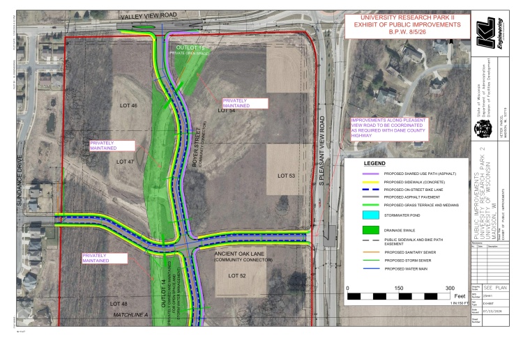 University Research Park map of where Boyers Street and Ancient Oak Lane cross. This includes Lot 46, 47, 48, 52, 53, and 54