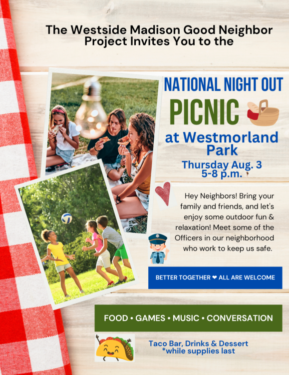 Westside Madison Good Neighbor Project - National Night Out Picnic