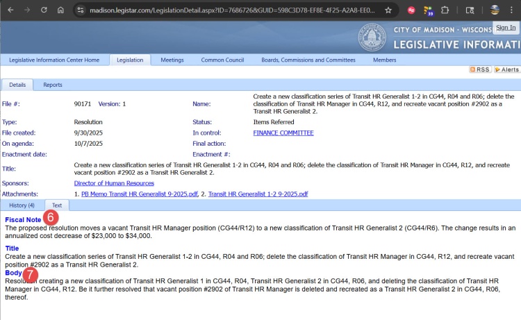3.Legistar 90171 Text tab