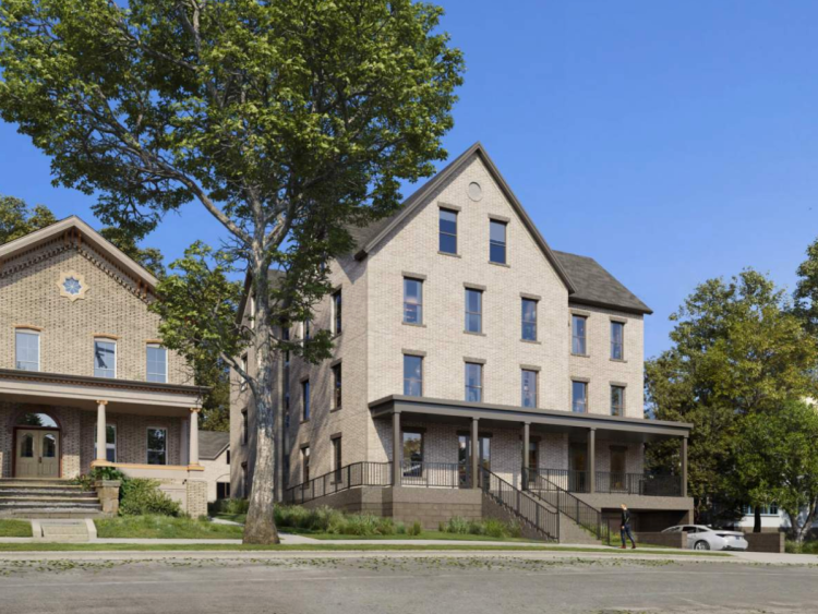 A view of a proposed building on 124 E Gorham St. View is from Gorham Street.