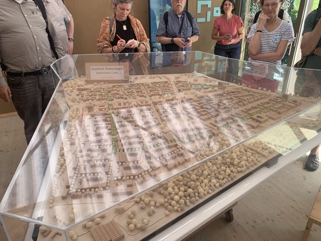A conceptualization of a new city neighborhood that is under construction