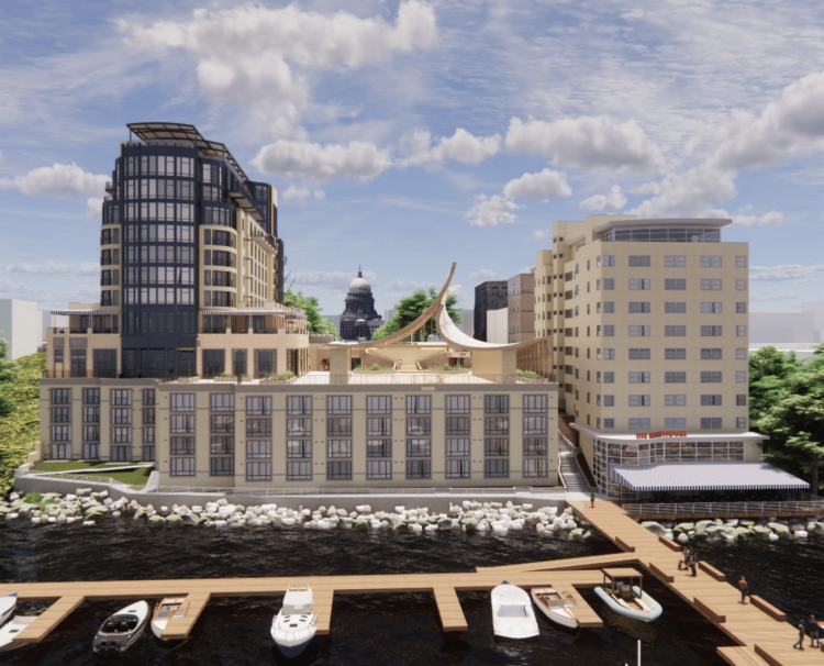 View of the proposed edgewater changes from the lake