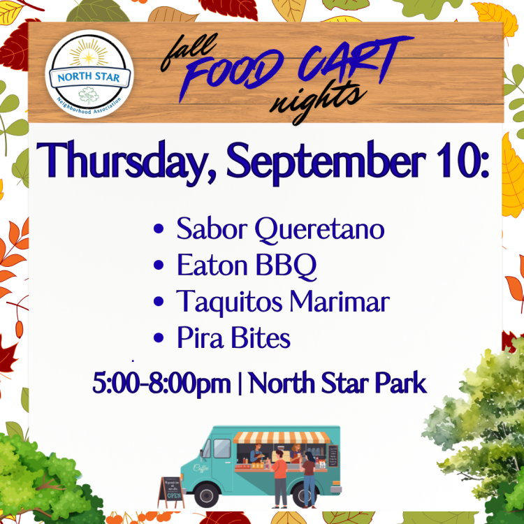 Flyer with details for the Sept 10 North Star food cart night.