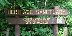 Parks sign for Heritage Sanctuary
