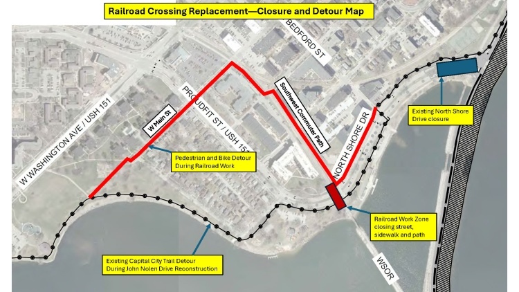 North Shore Drive Closure Map