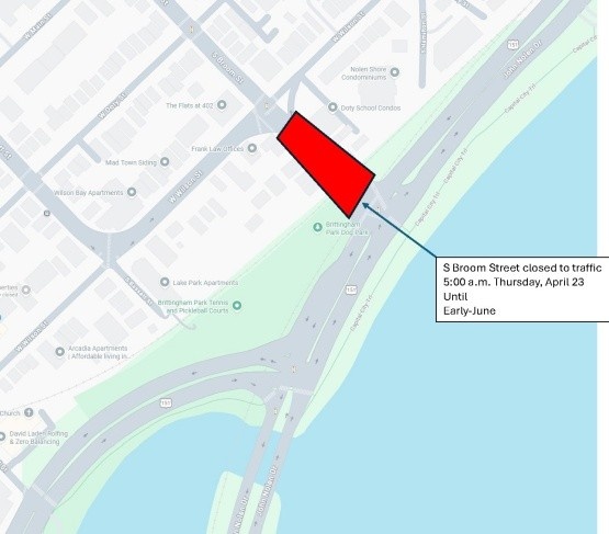 South Broom Street Closure Map