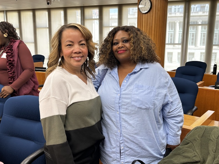 New Council President Sabrina Madison and Vice President Carmella Glenn in the Council Chambers